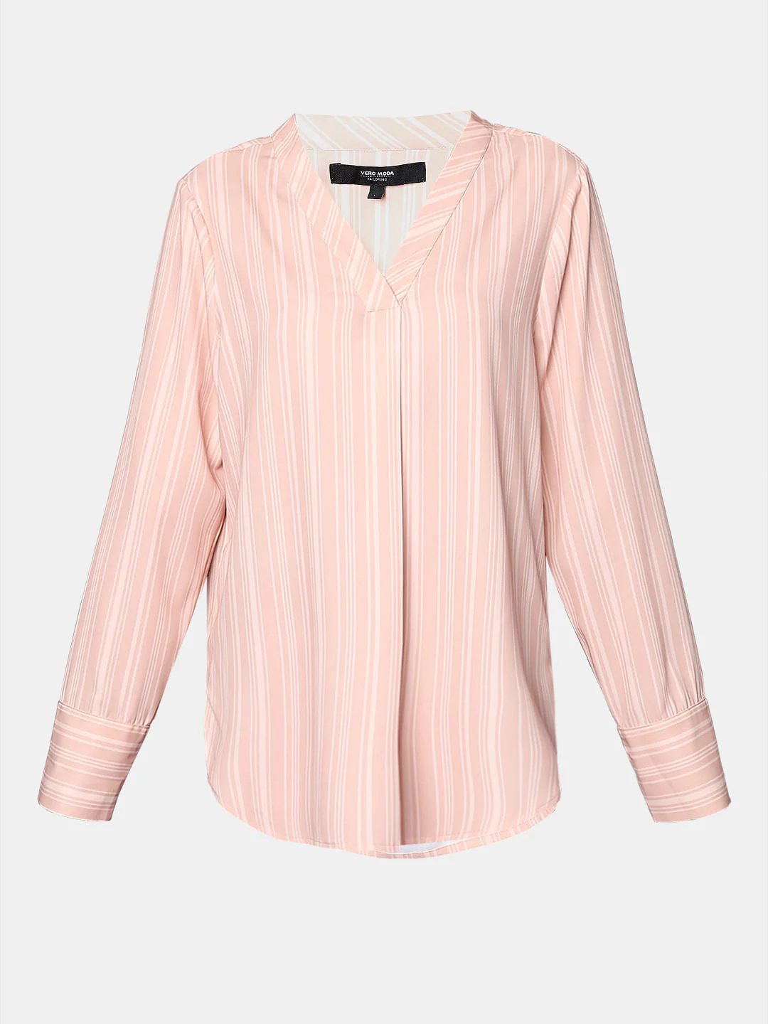 Pink Striped V-Neck Top - Image 7