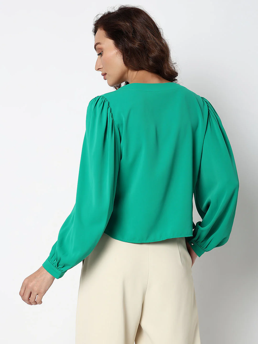 Green V-Neck Top - Image 4