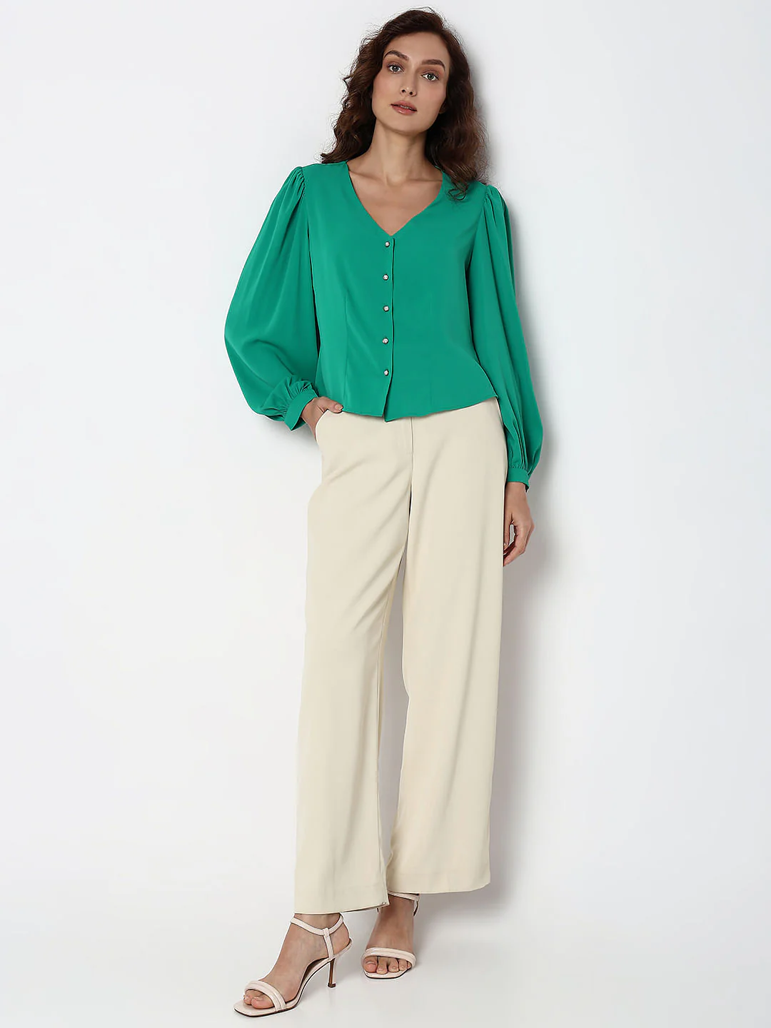 Green V-Neck Top - Image 5