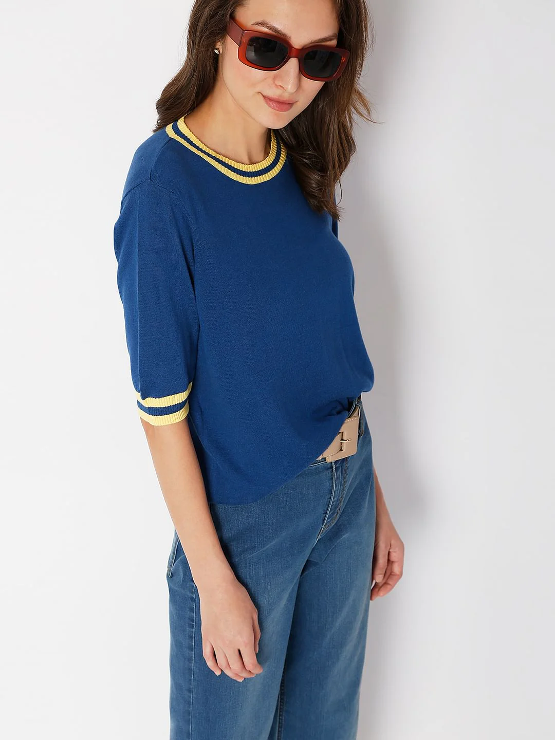 Blue Knit Top