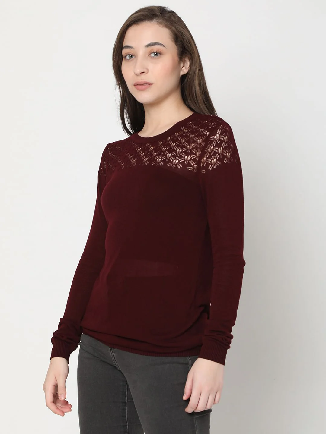 Maroon Cut-Out Sweater - Image 3