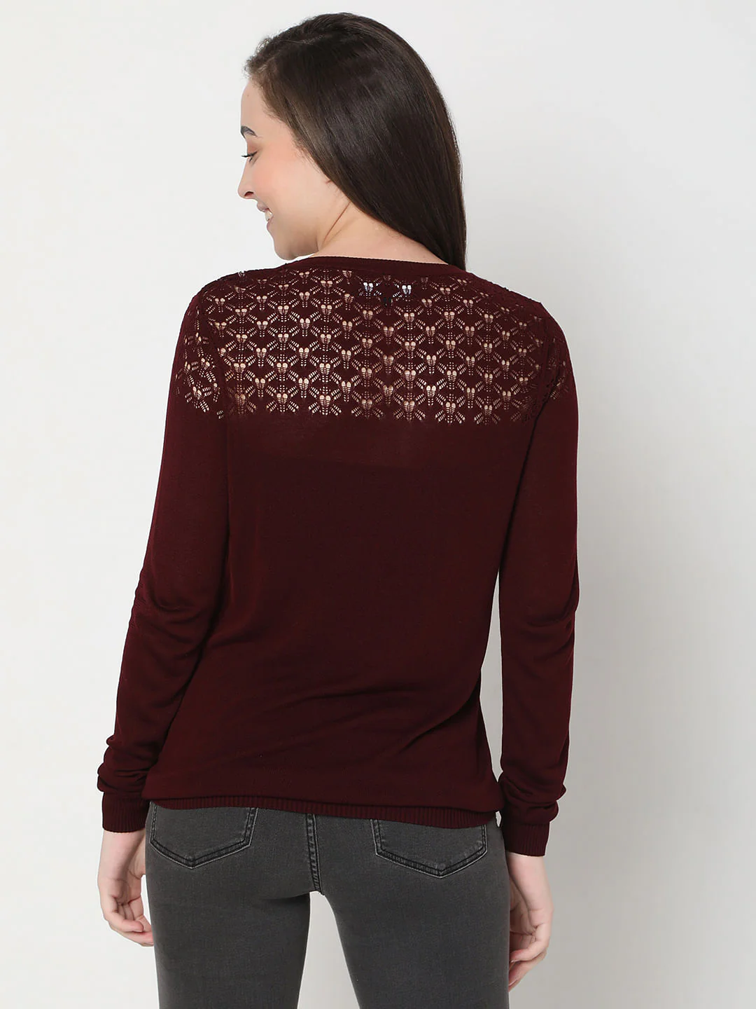 Maroon Cut-Out Sweater - Image 4