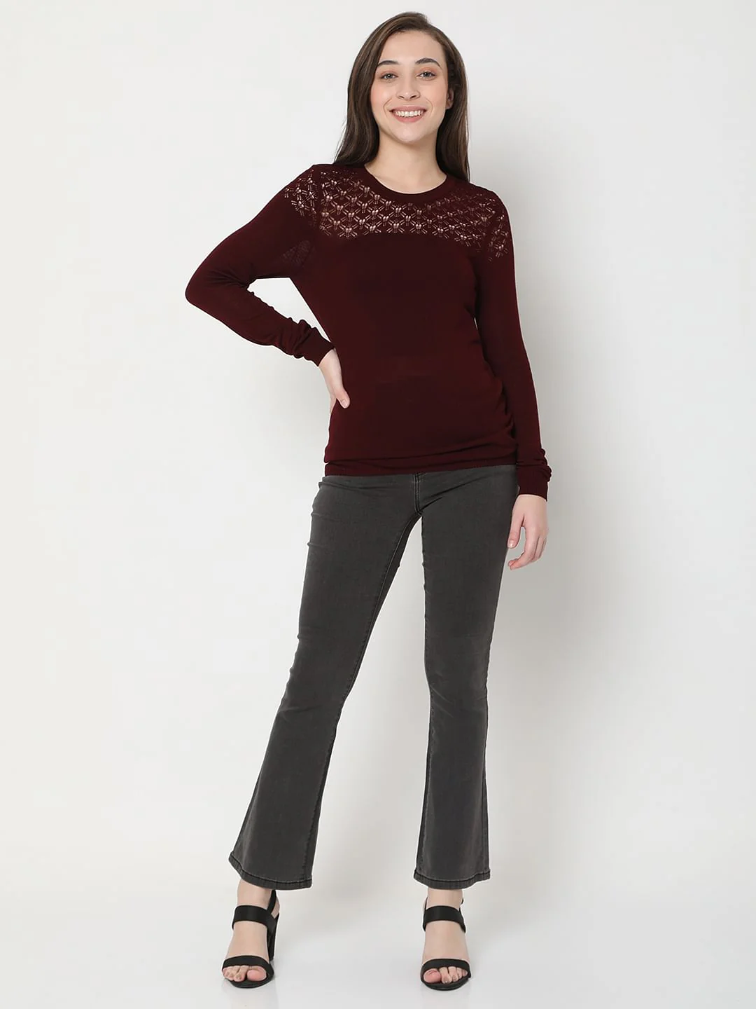 Maroon Cut-Out Sweater - Image 5