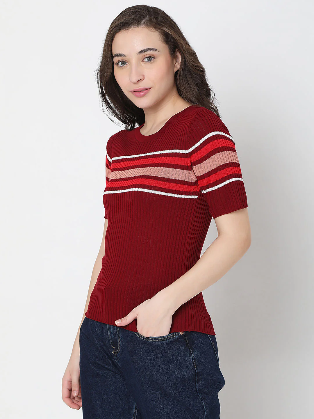 Red Ribbed Top - Image 3