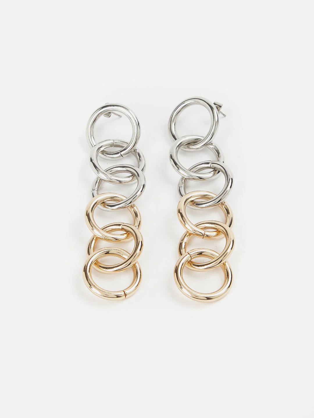 Gold & Silver Chain Earrings - Image 3