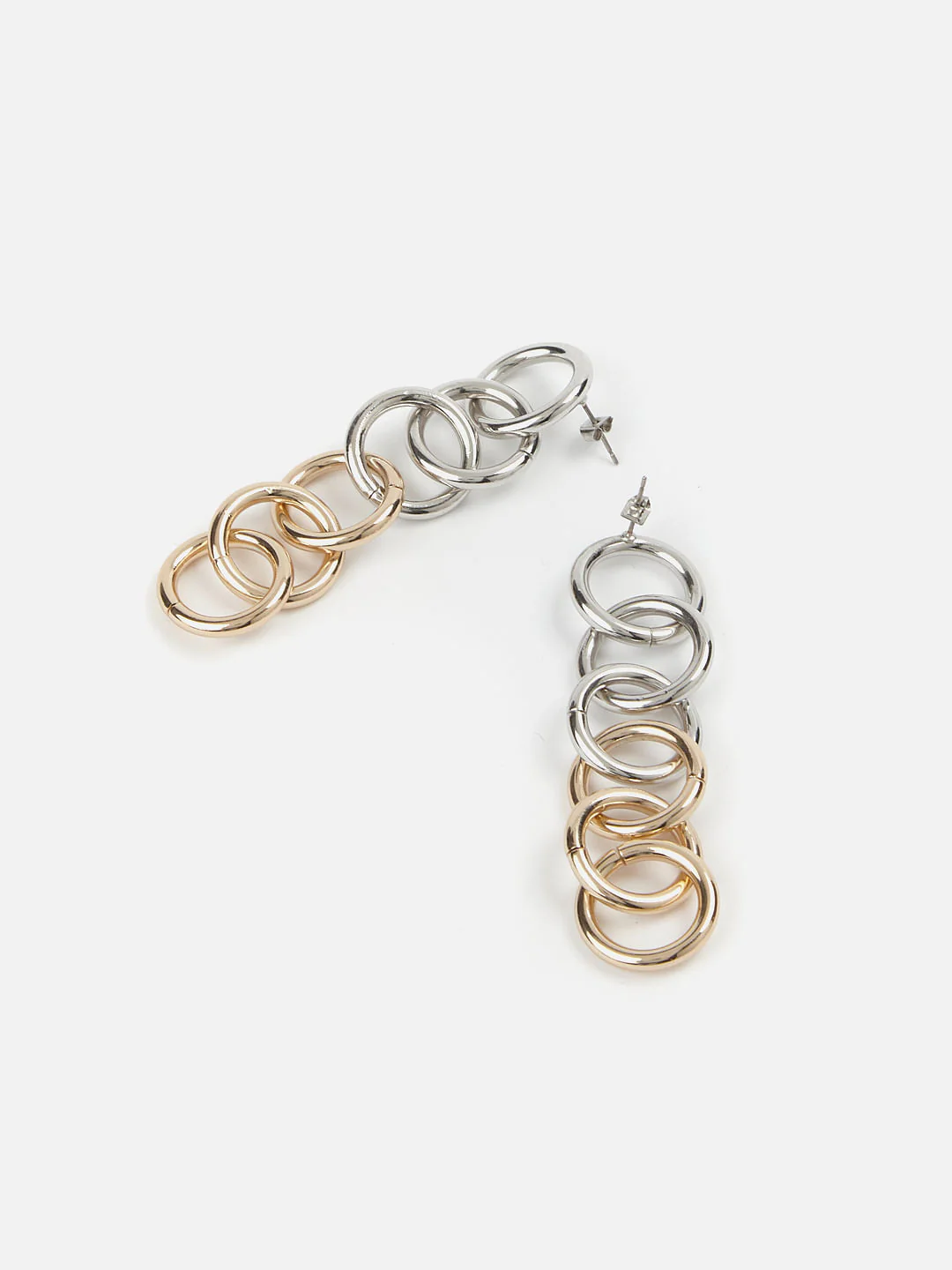 Gold & Silver Chain Earrings - Image 5