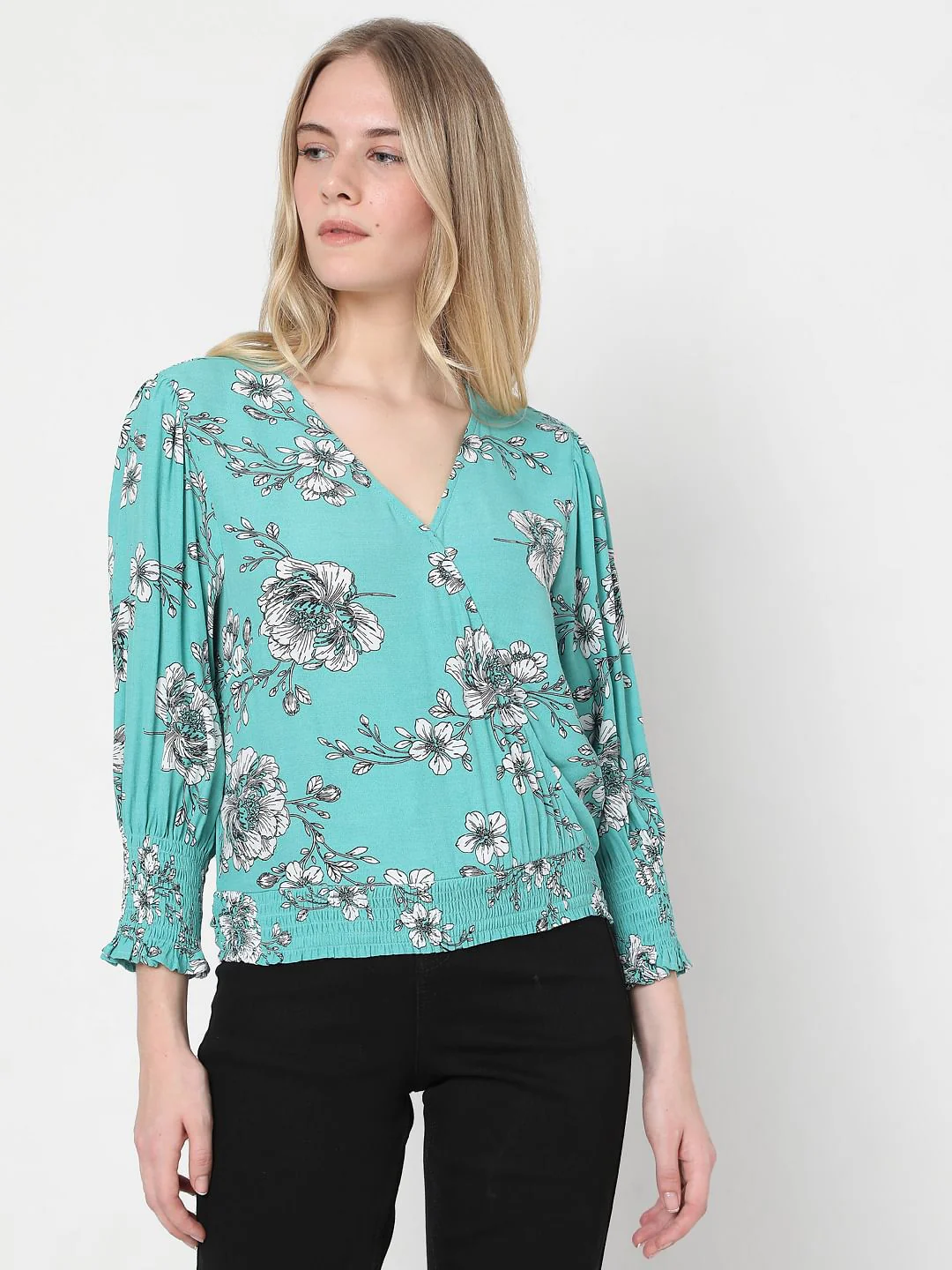 Green Floral Top - Image 2