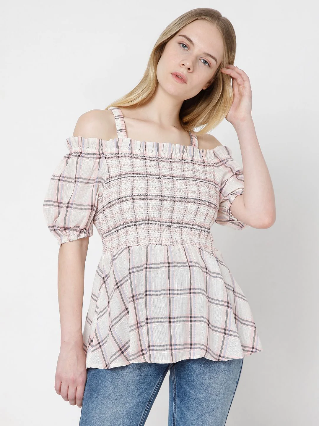 Light Pink Check Top - Image 2