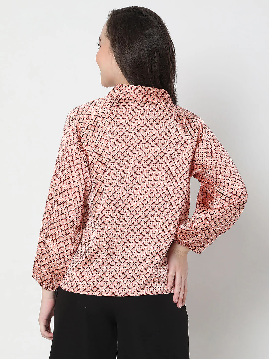 Peach Abstract Print Shirt - Image 4