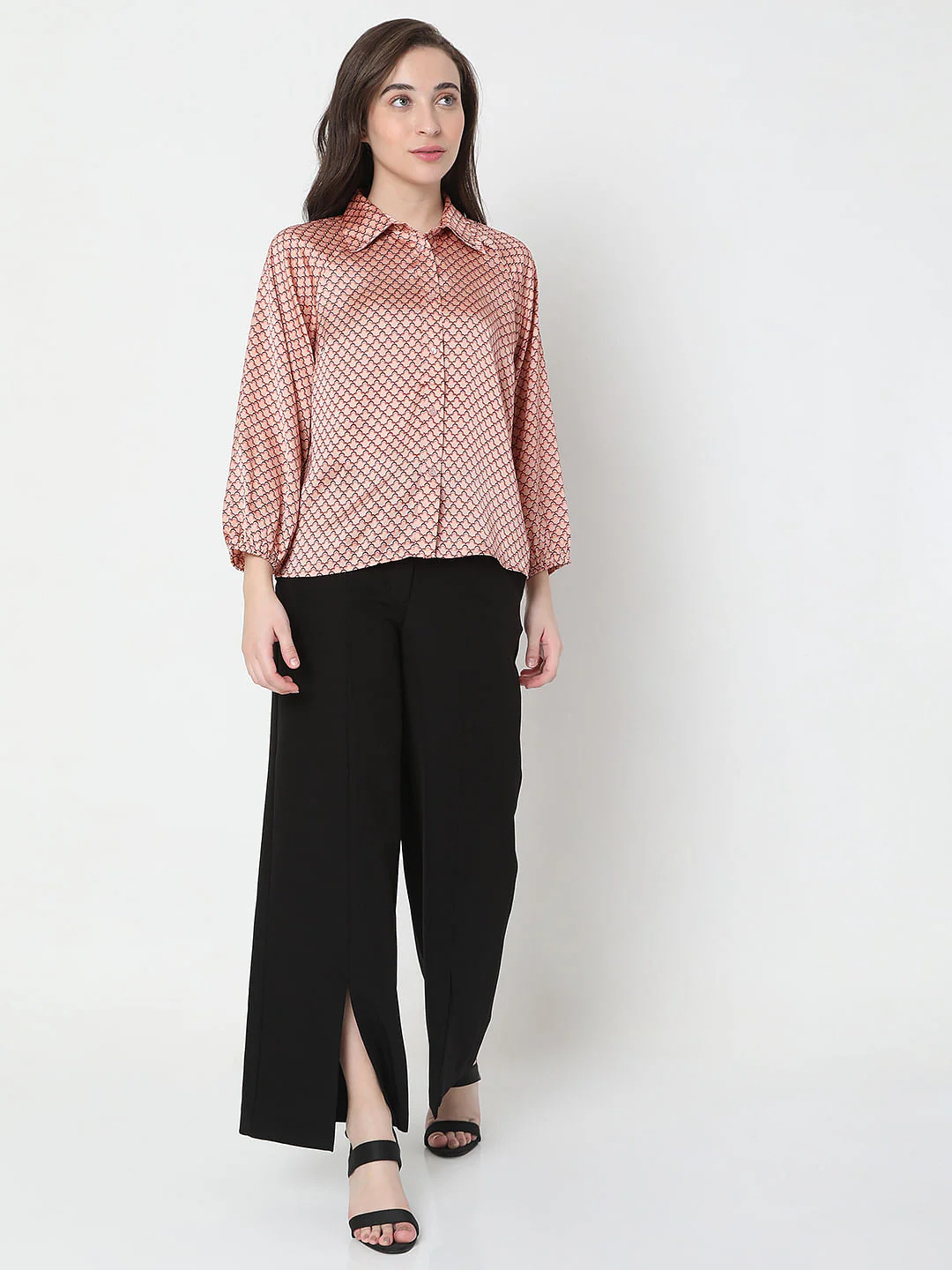 Peach Abstract Print Shirt - Image 5