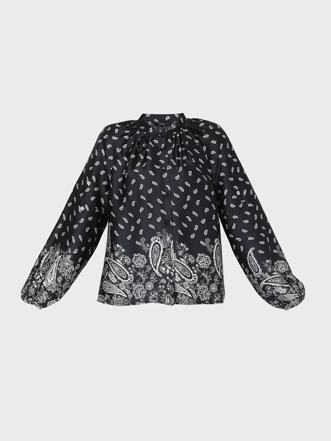 Black Paisley Print Co-Ord Top - Image 7