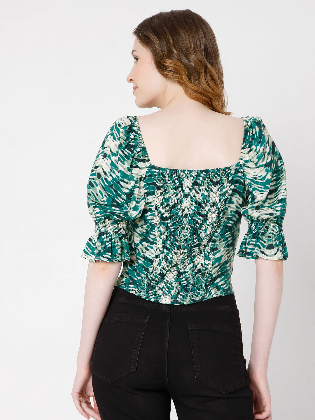 Green Printed Co-Ord Set Top - Image 4