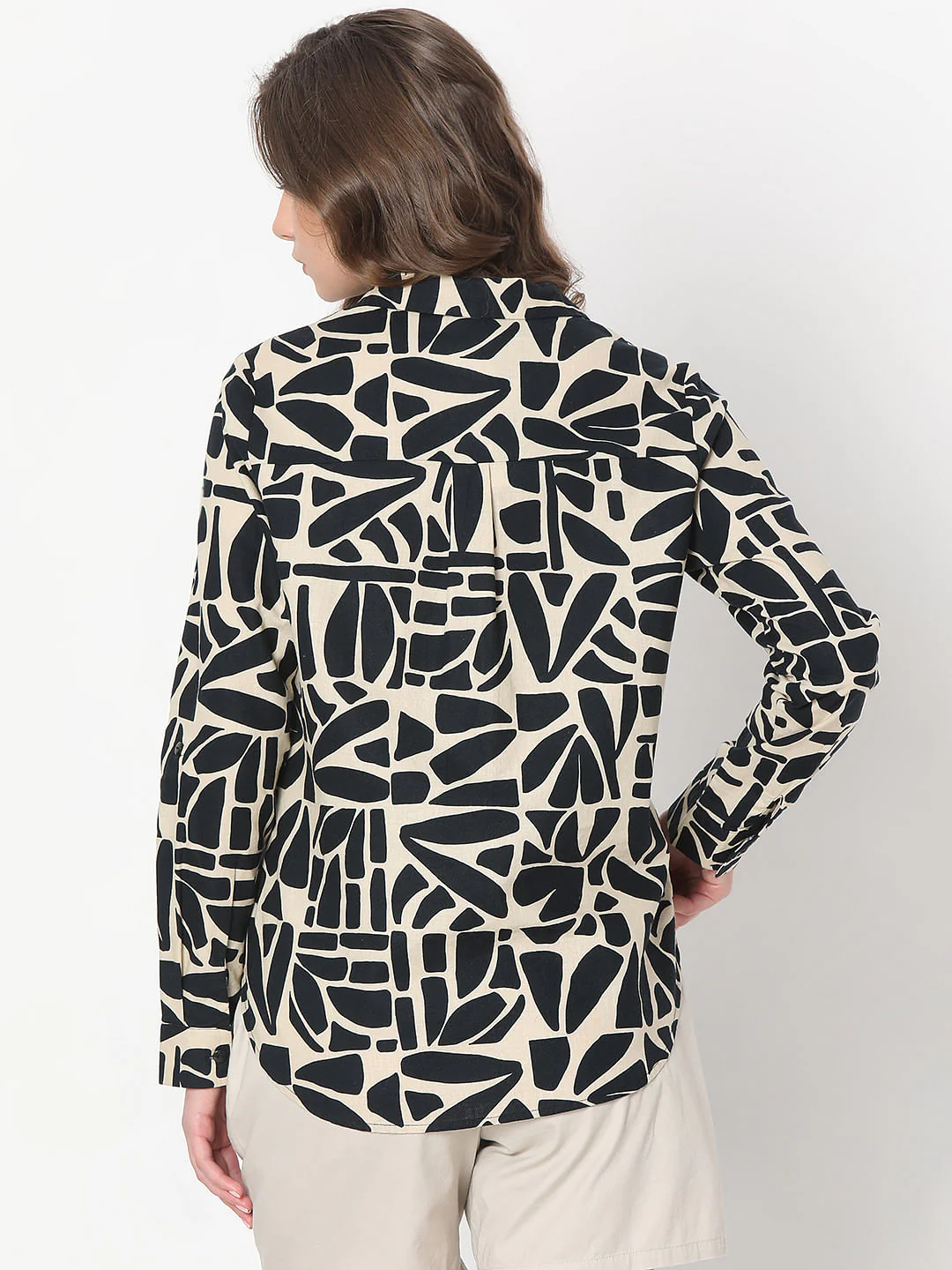 Beige All Over Print Shirt - Image 4