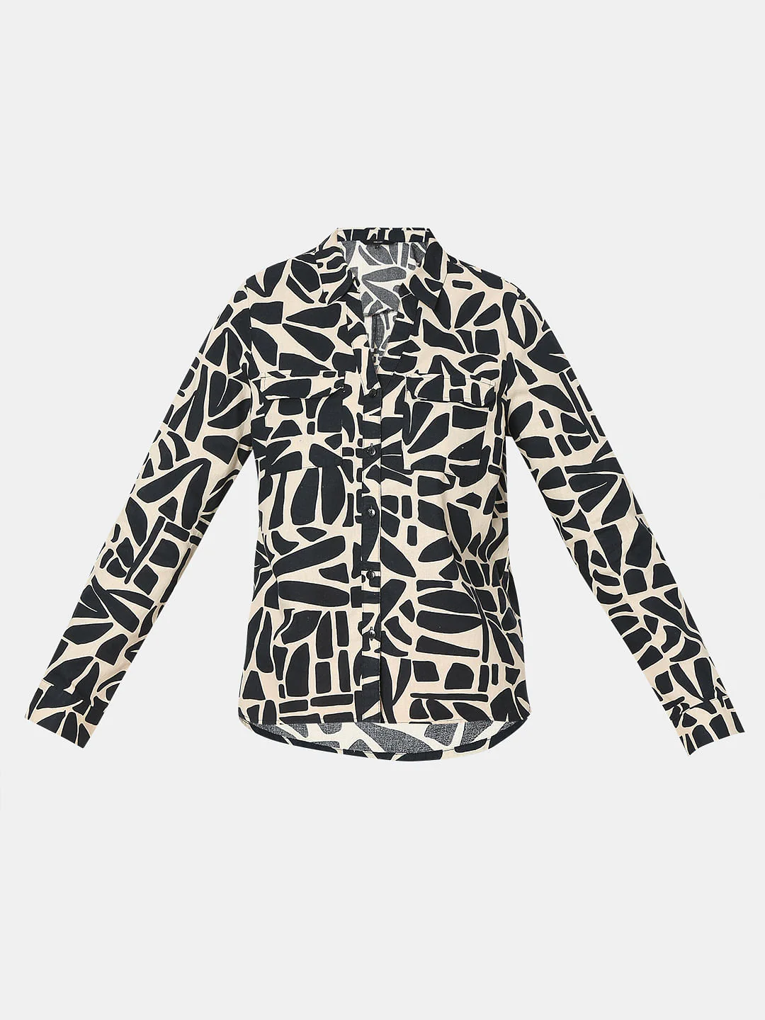 Beige All Over Print Shirt - Image 7