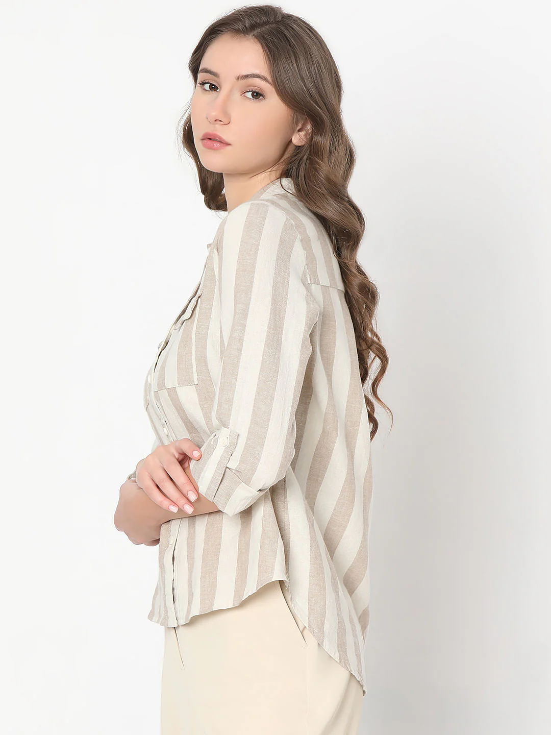 Beige Striped Shirt - Image 3