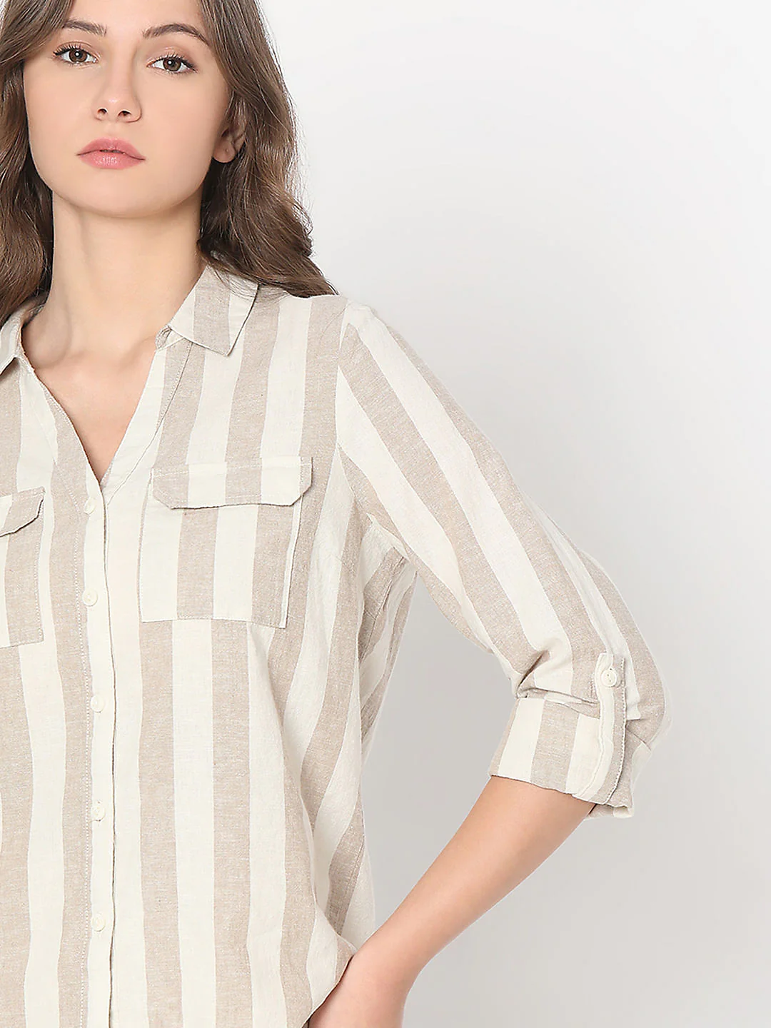 Beige Striped Shirt - Image 6