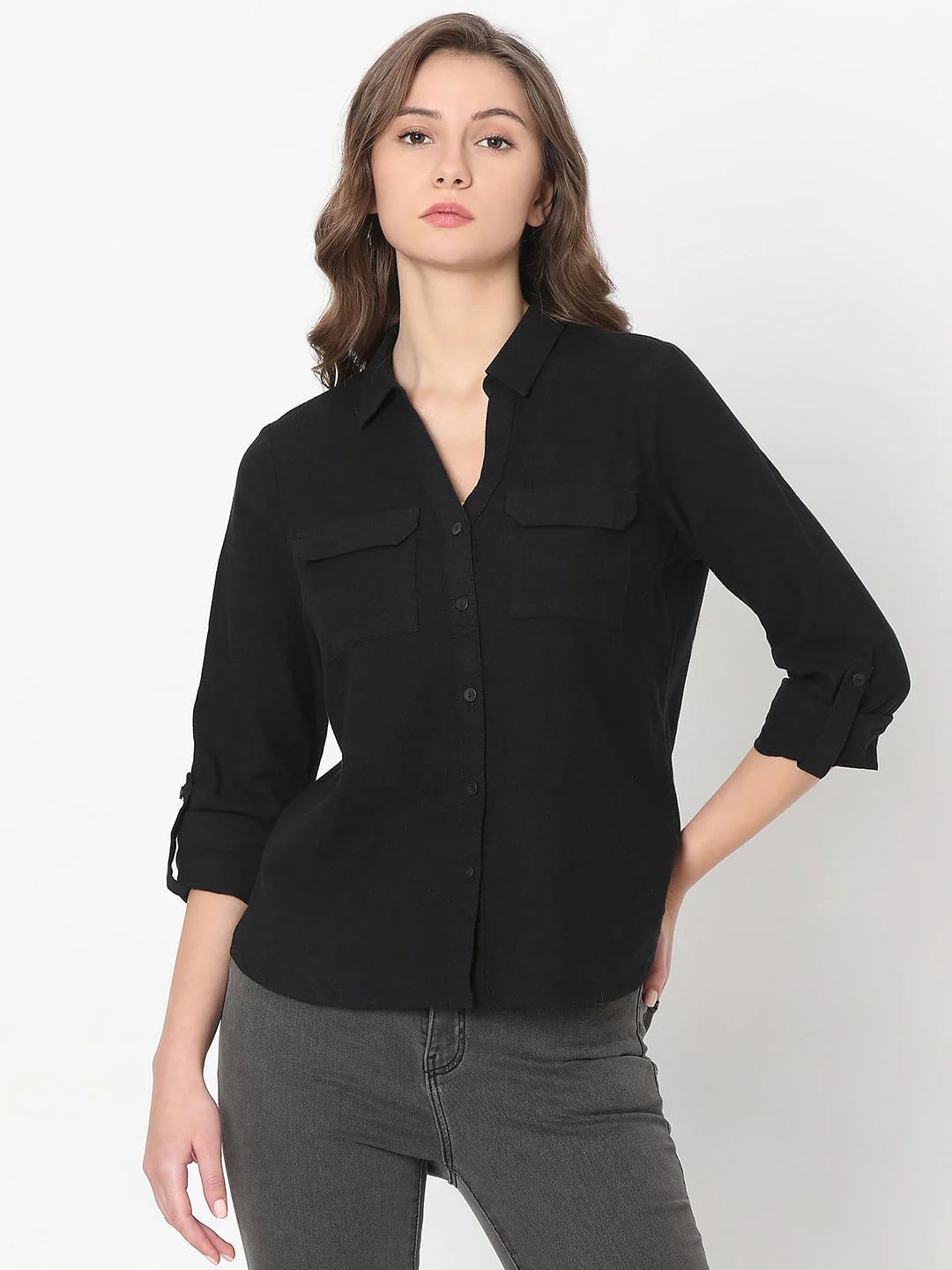 Black Linen Shirt - Image 2