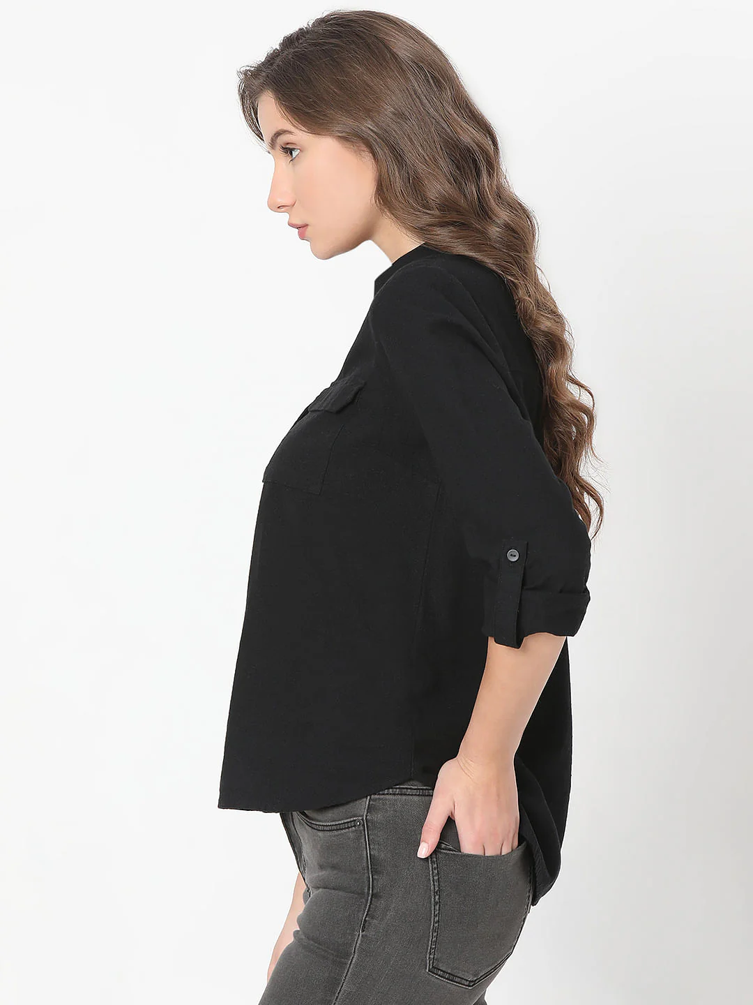 Black Linen Shirt - Image 3