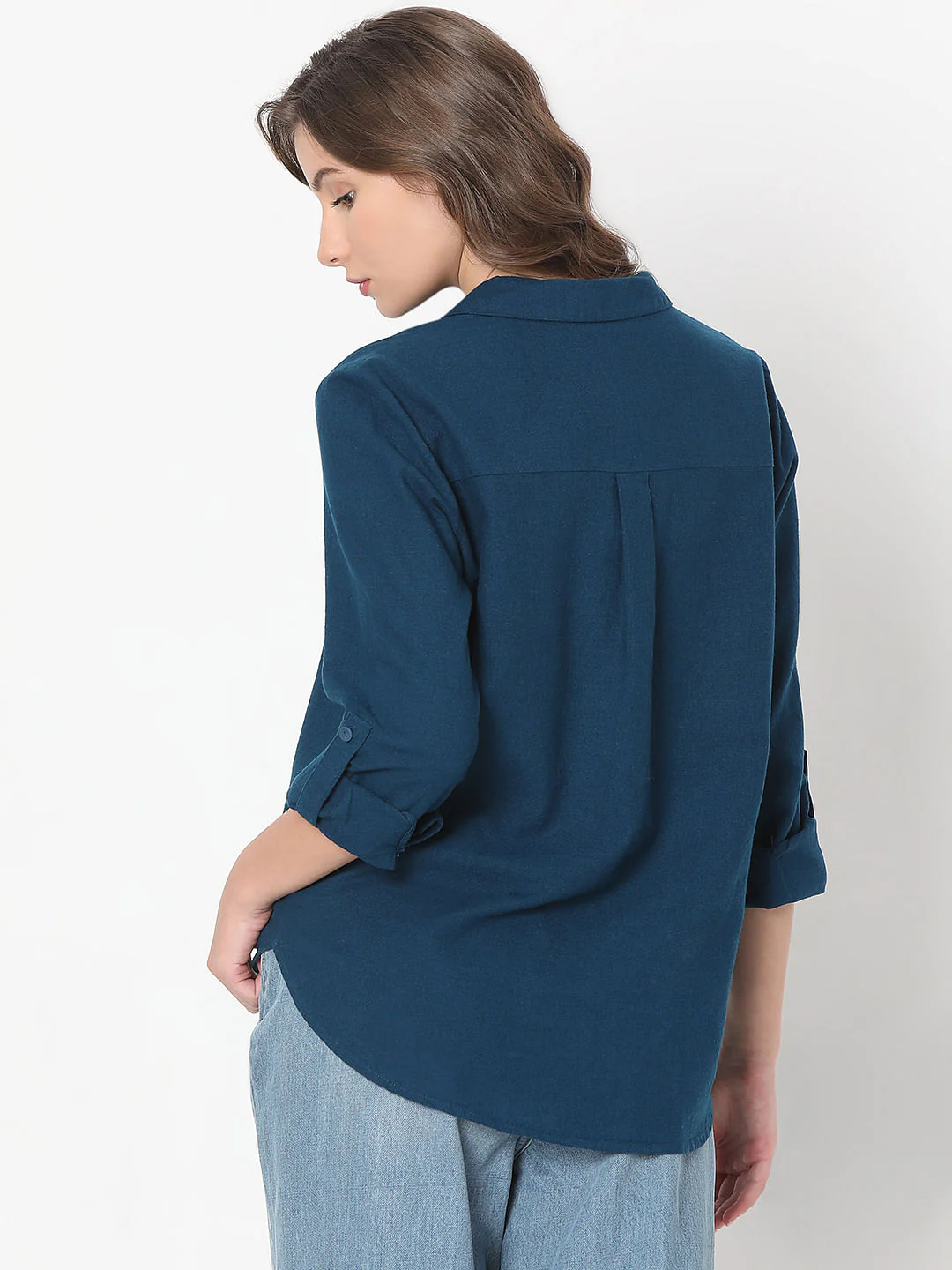 Dark Blue Linen Shirt - Image 4