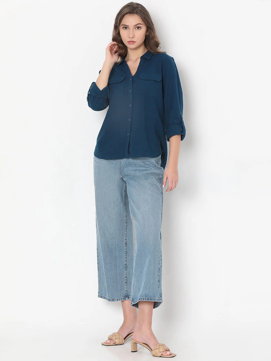 Dark Blue Linen Shirt - Image 5