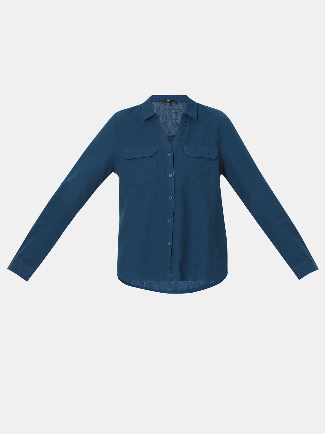 Dark Blue Linen Shirt - Image 7