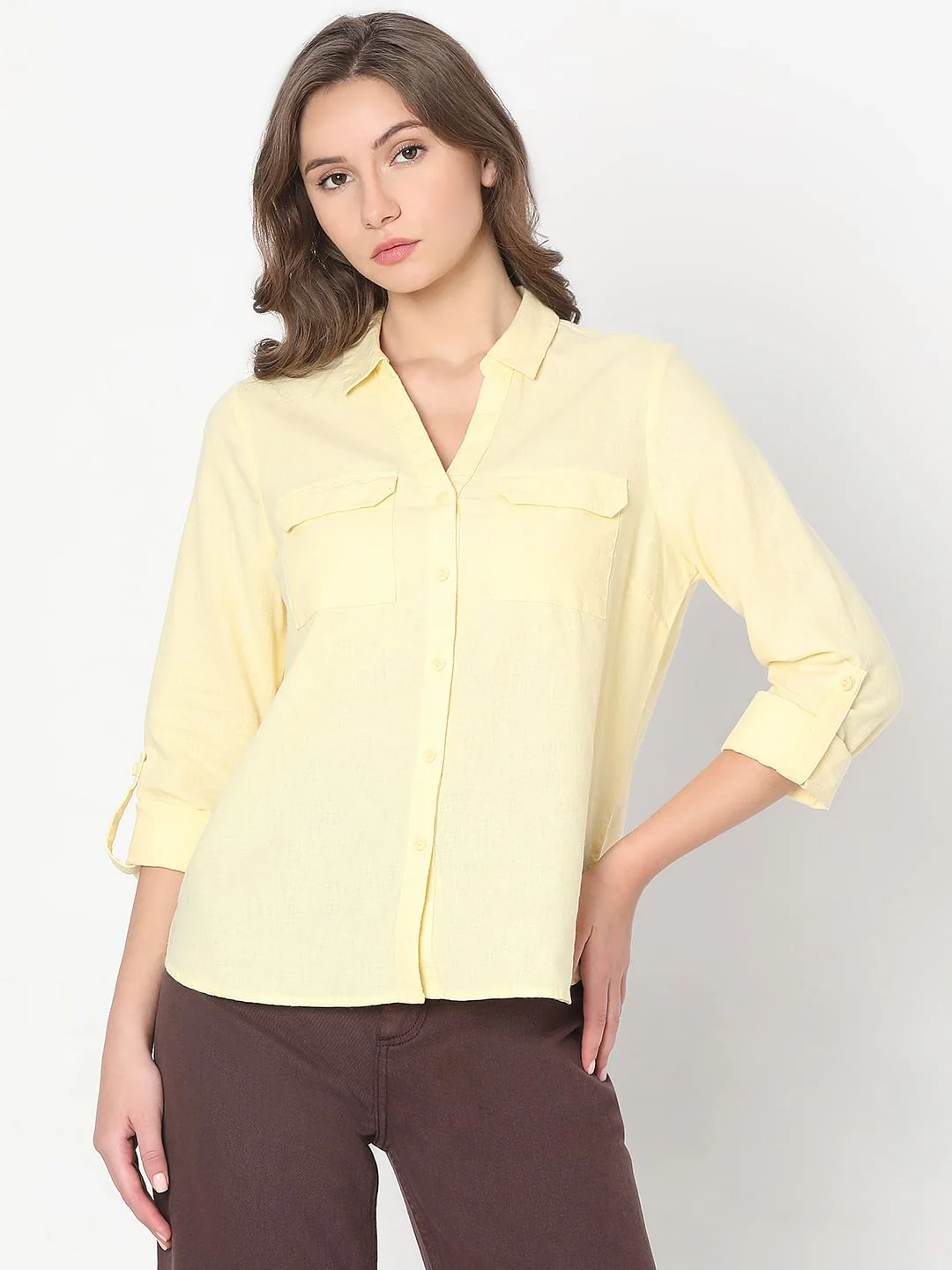 Light Yellow Linen Shirt - Image 2