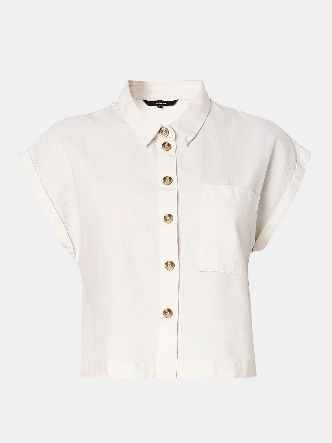 White Cropped Co-Ord Set Shirt - Image 7