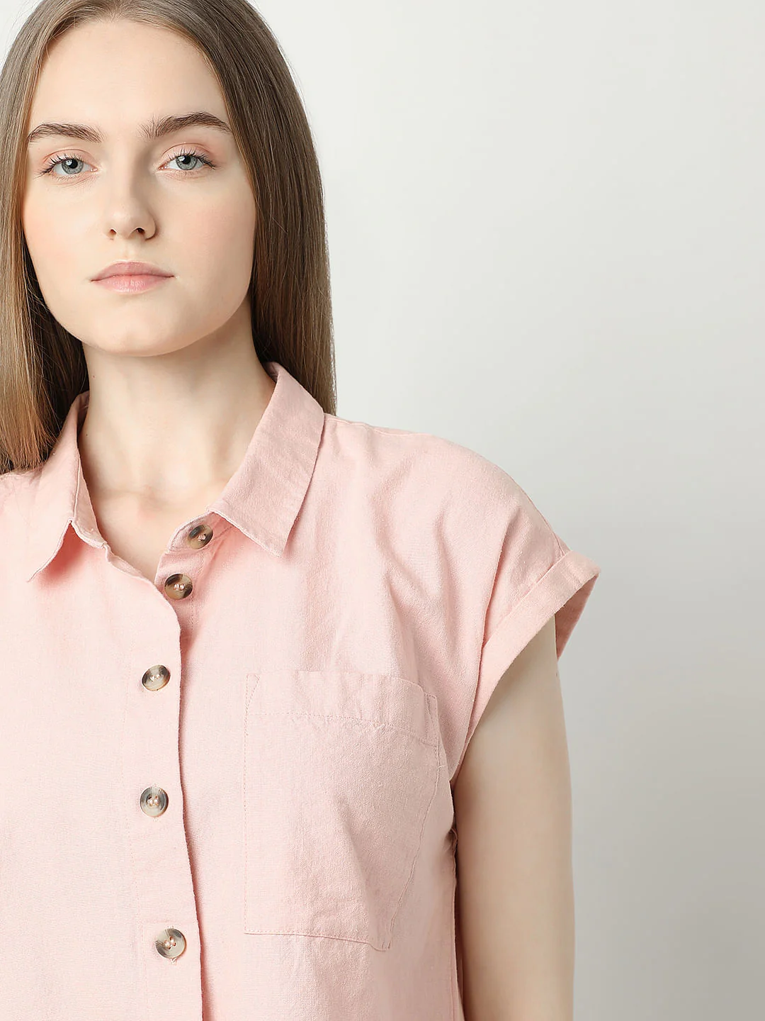 Light Pink Cropped Shirt - Image 6