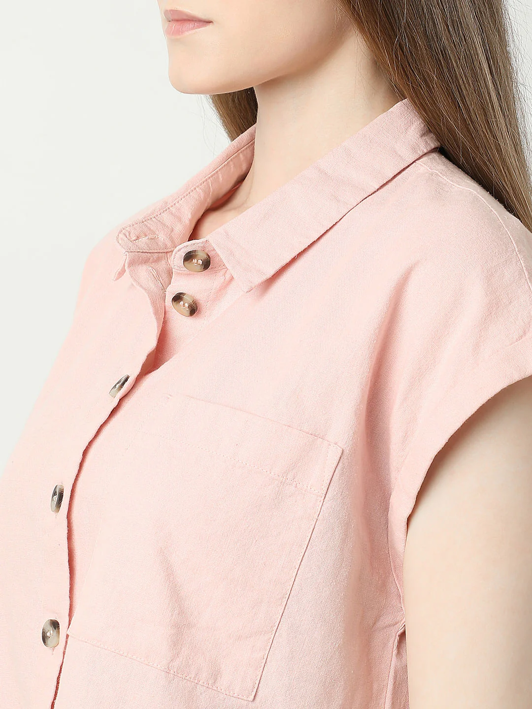 Light Pink Cropped Shirt - Image 8