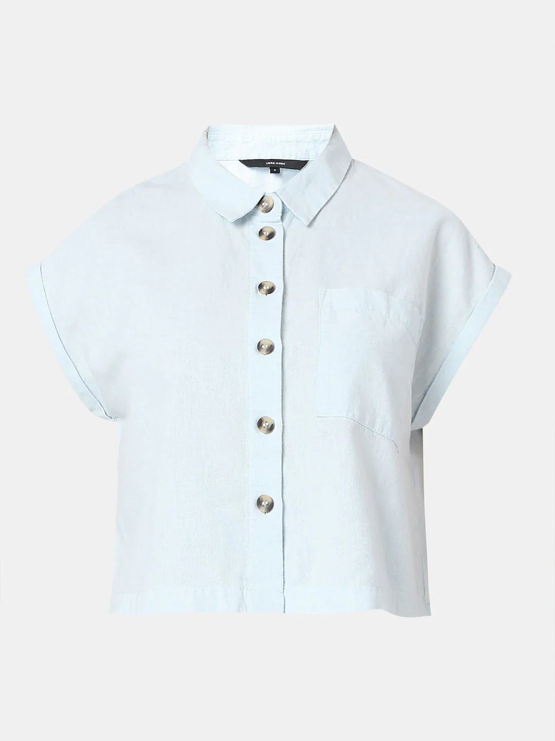 Light Blue Cropped Shirt - Image 7