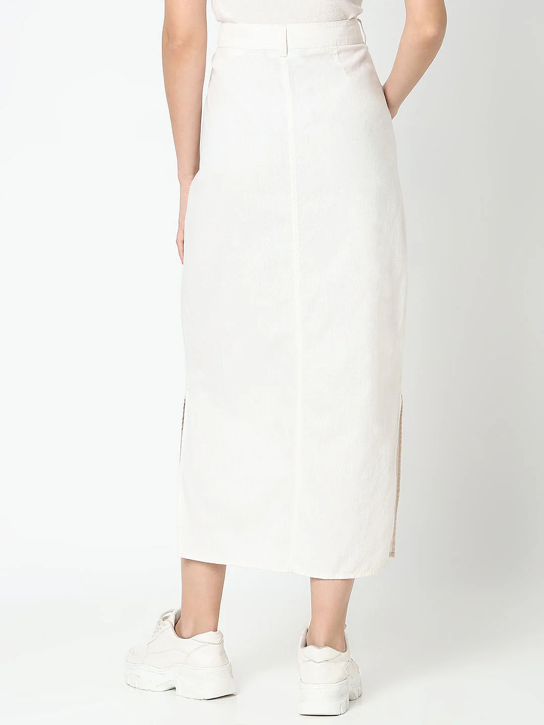 White High Rise Co-Ord Set Skirt - Image 4