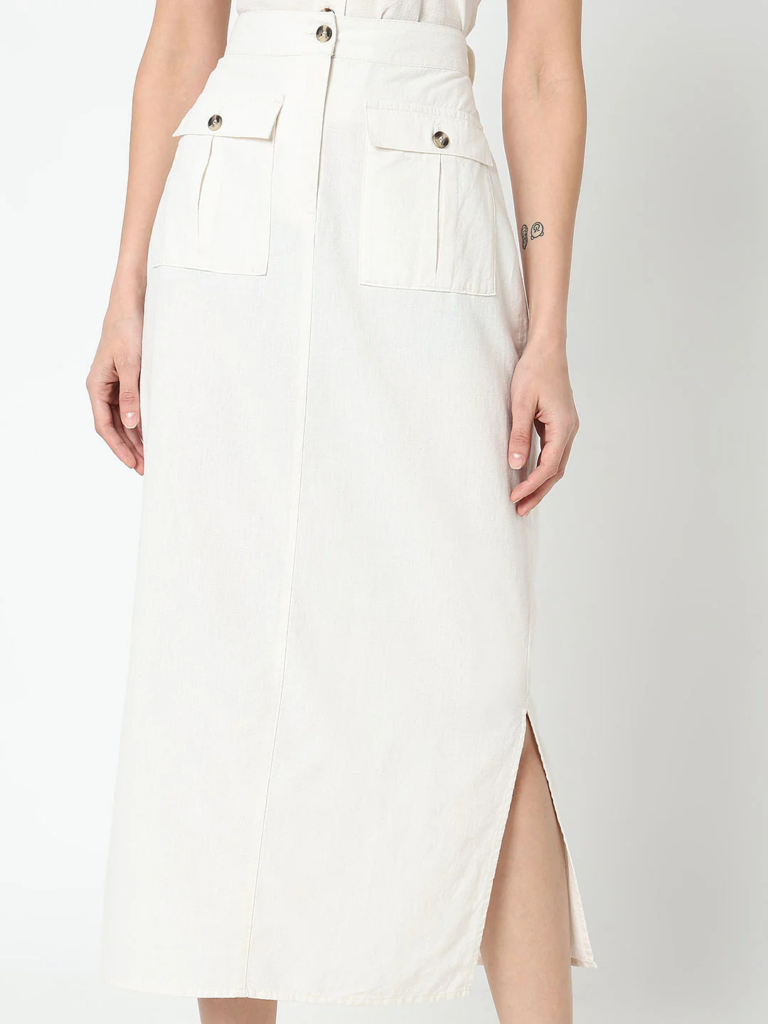 White High Rise Co-Ord Set Skirt - Image 6
