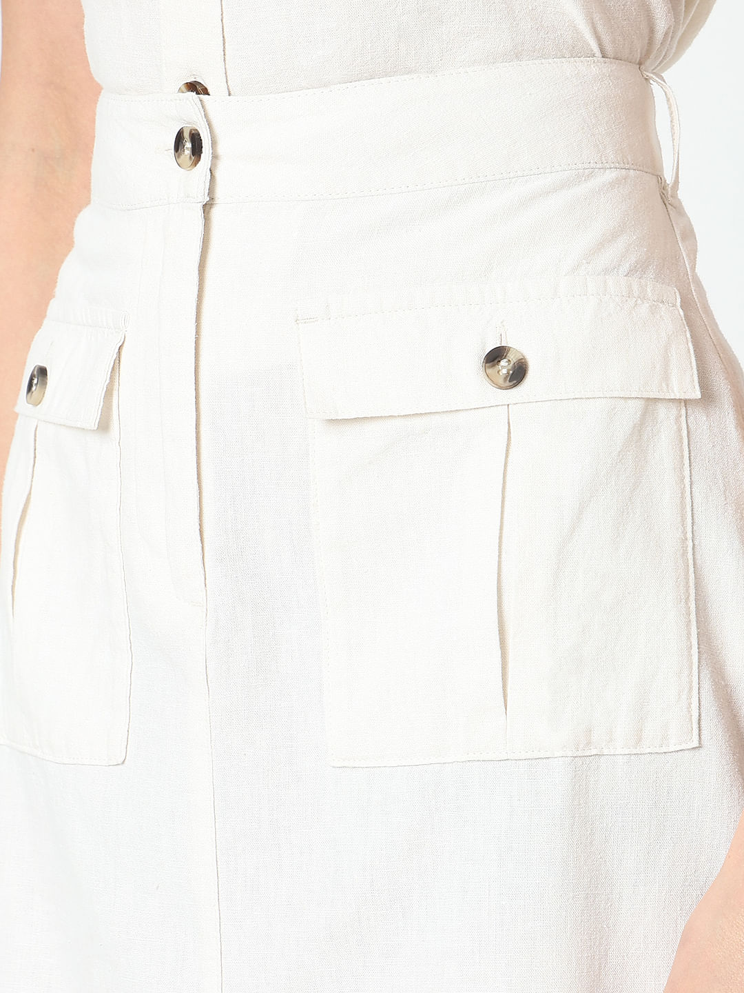 White High Rise Co-Ord Set Skirt - Image 8