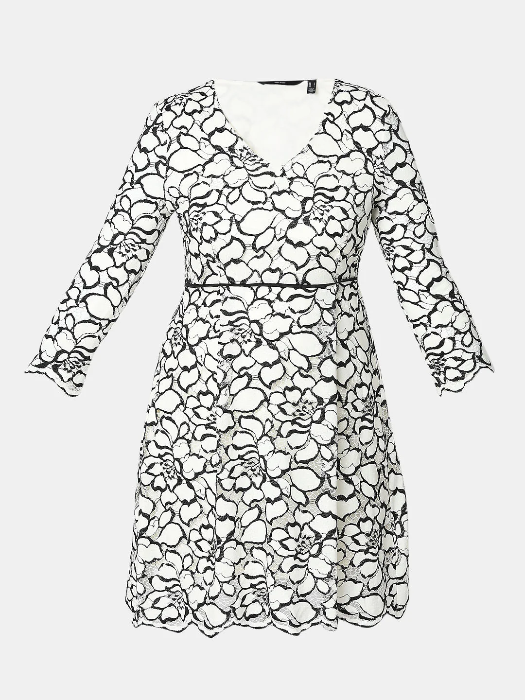 White Lace Embroidered Dress - Image 7