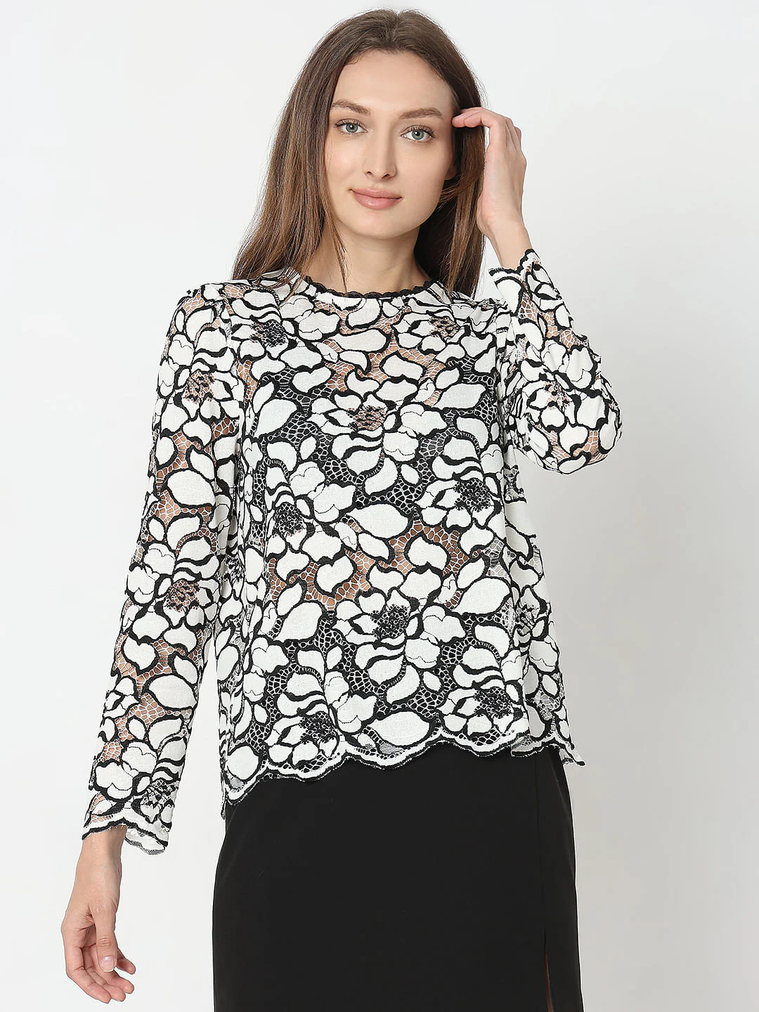 White Floral Lace Top - Image 2