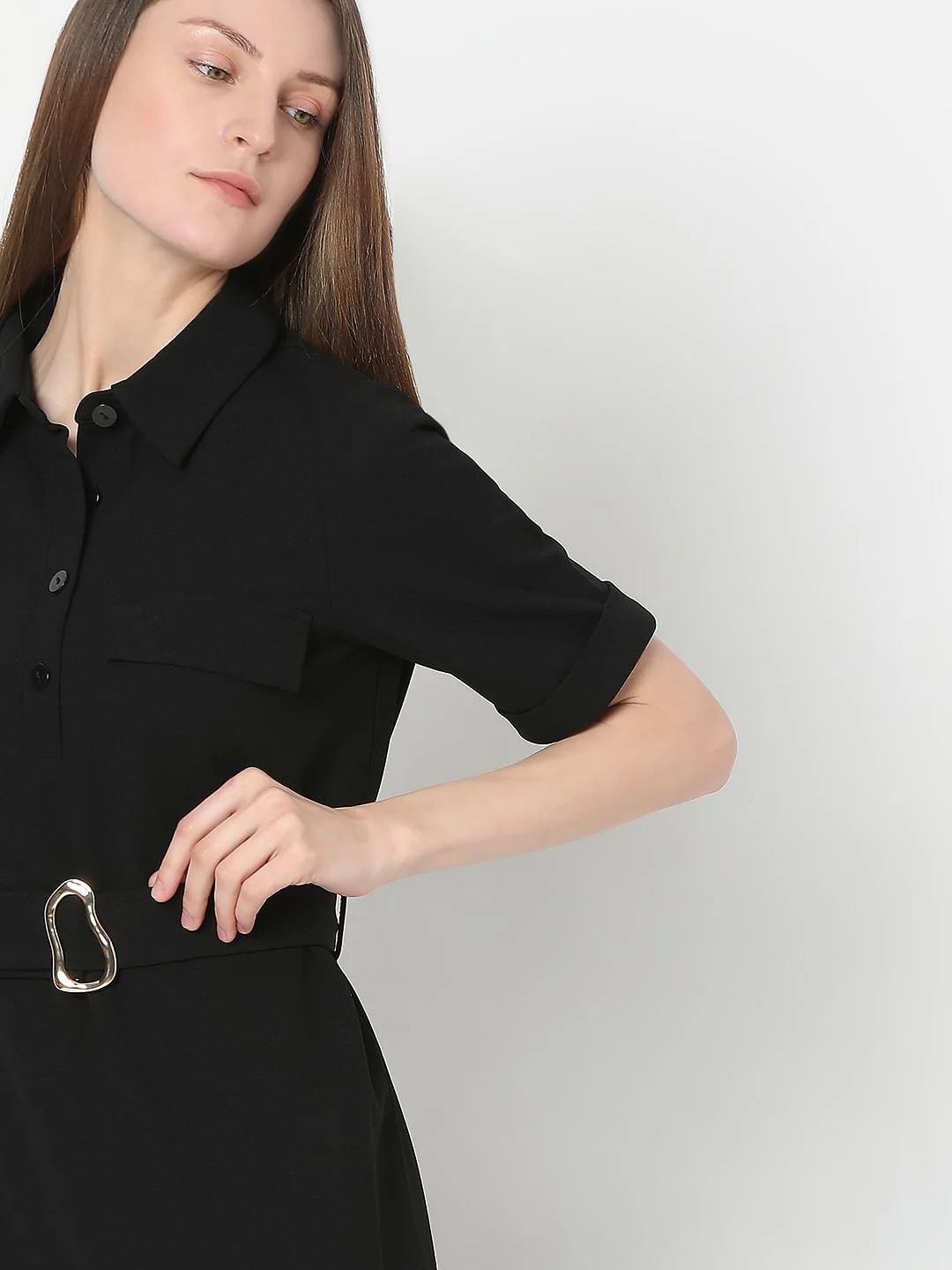 Black Shirt Dress - Image 5