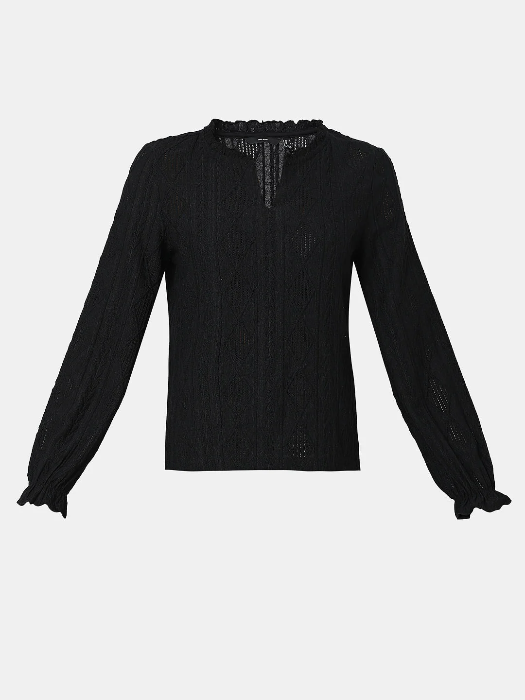 Black Frill Collar Knit Top - Image 7