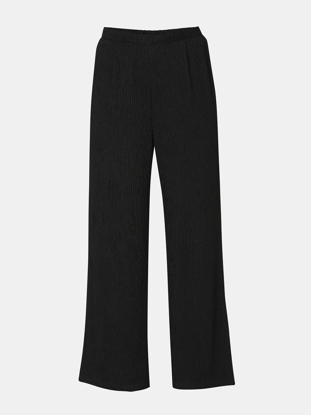 Black Knitted Textured Co-Ord Set Pants - Image 7