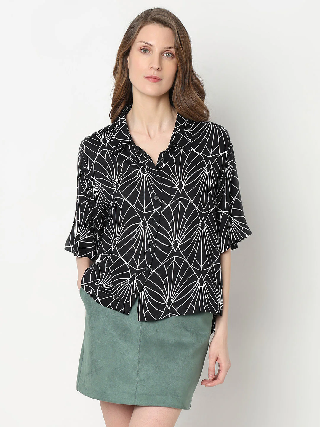 Black Printed Shirt - Image 2