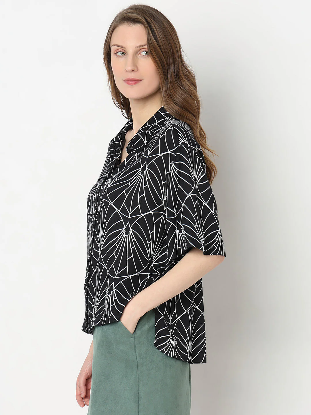 Black Printed Shirt - Image 3