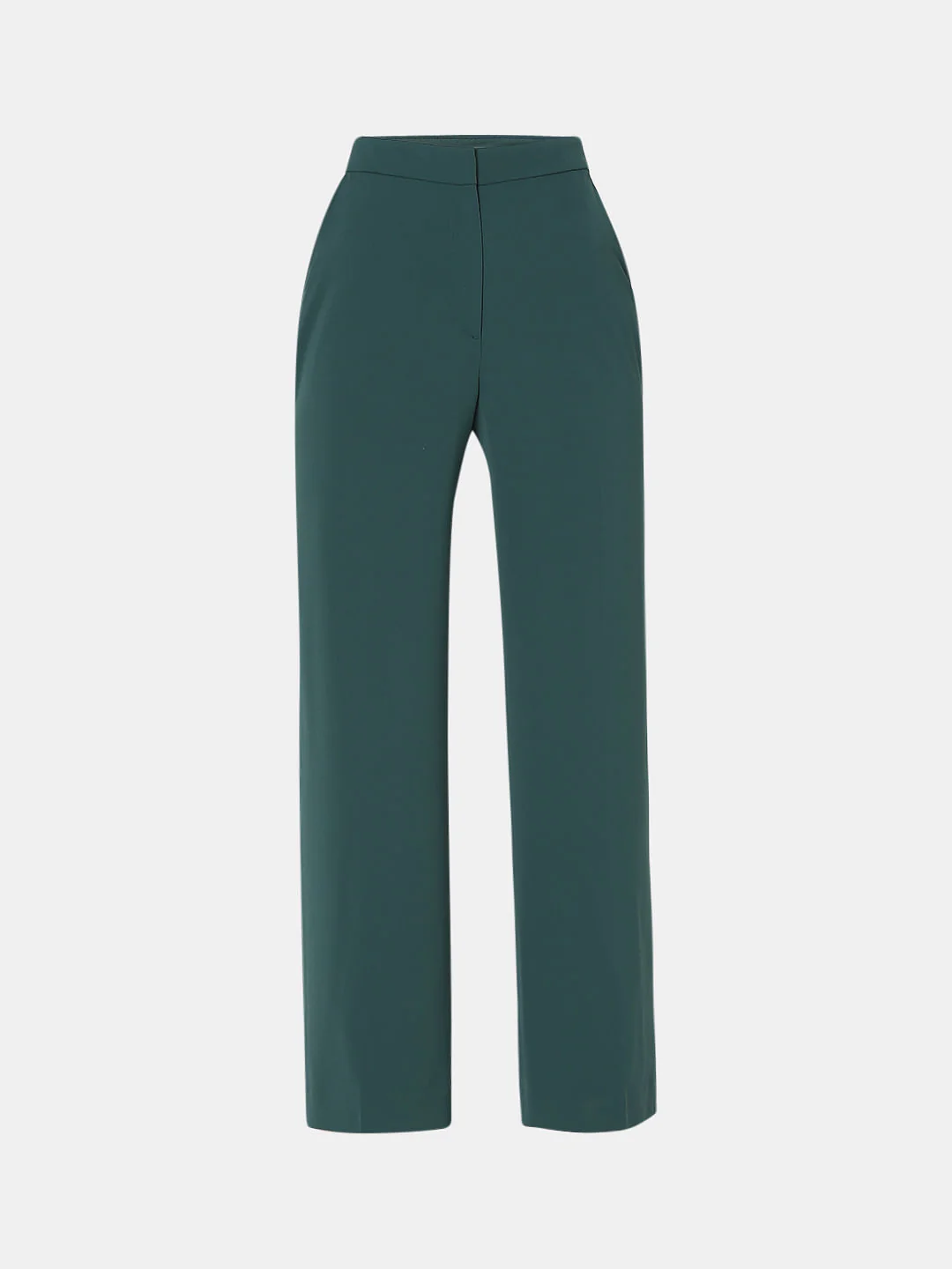 Teal High Rise Straight Fit Pants - Image 7