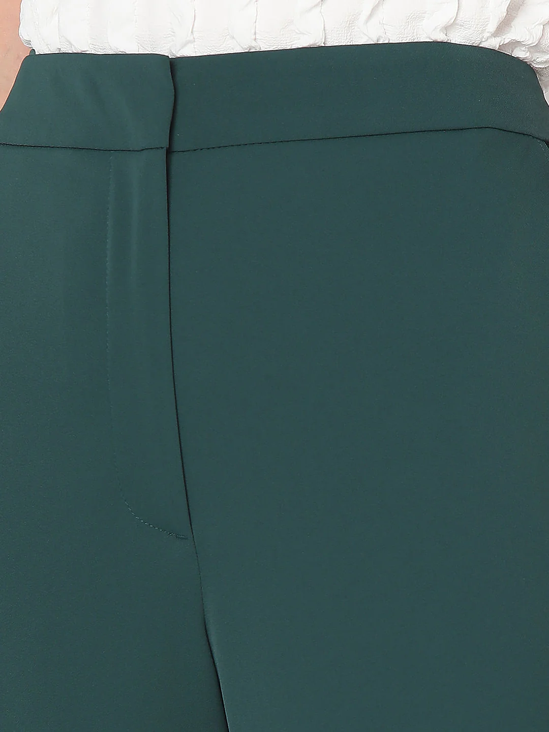 Teal High Rise Straight Fit Pants - Image 8