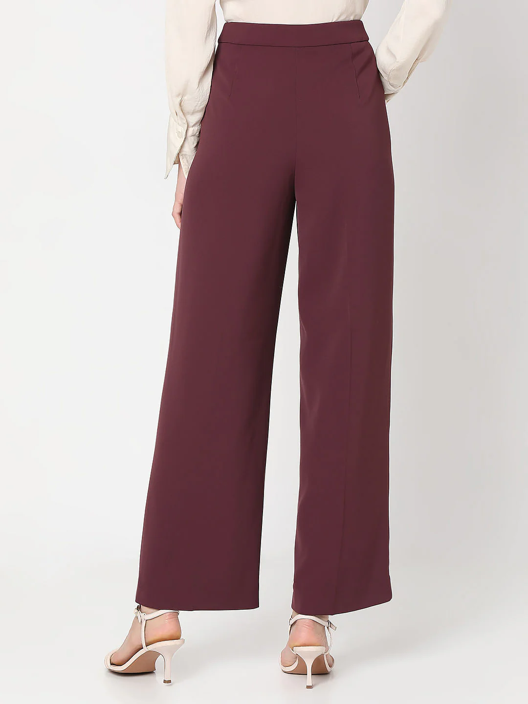 Maroon High Rise Pants - Image 4
