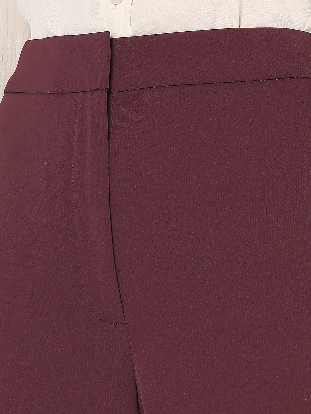 Maroon High Rise Pants - Image 8