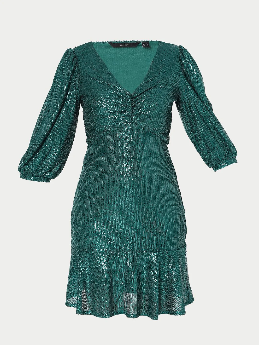 Green Sequin Fit & Flare Dress - Image 7