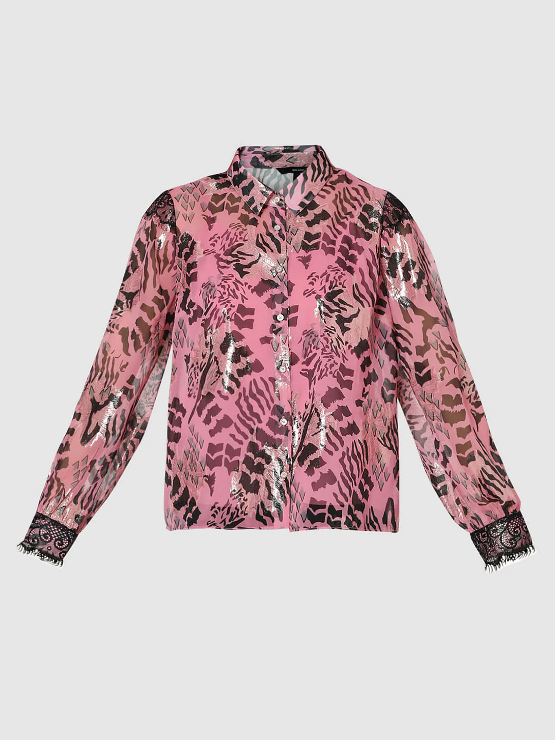 Pink Abstract Print Shirt - Image 7