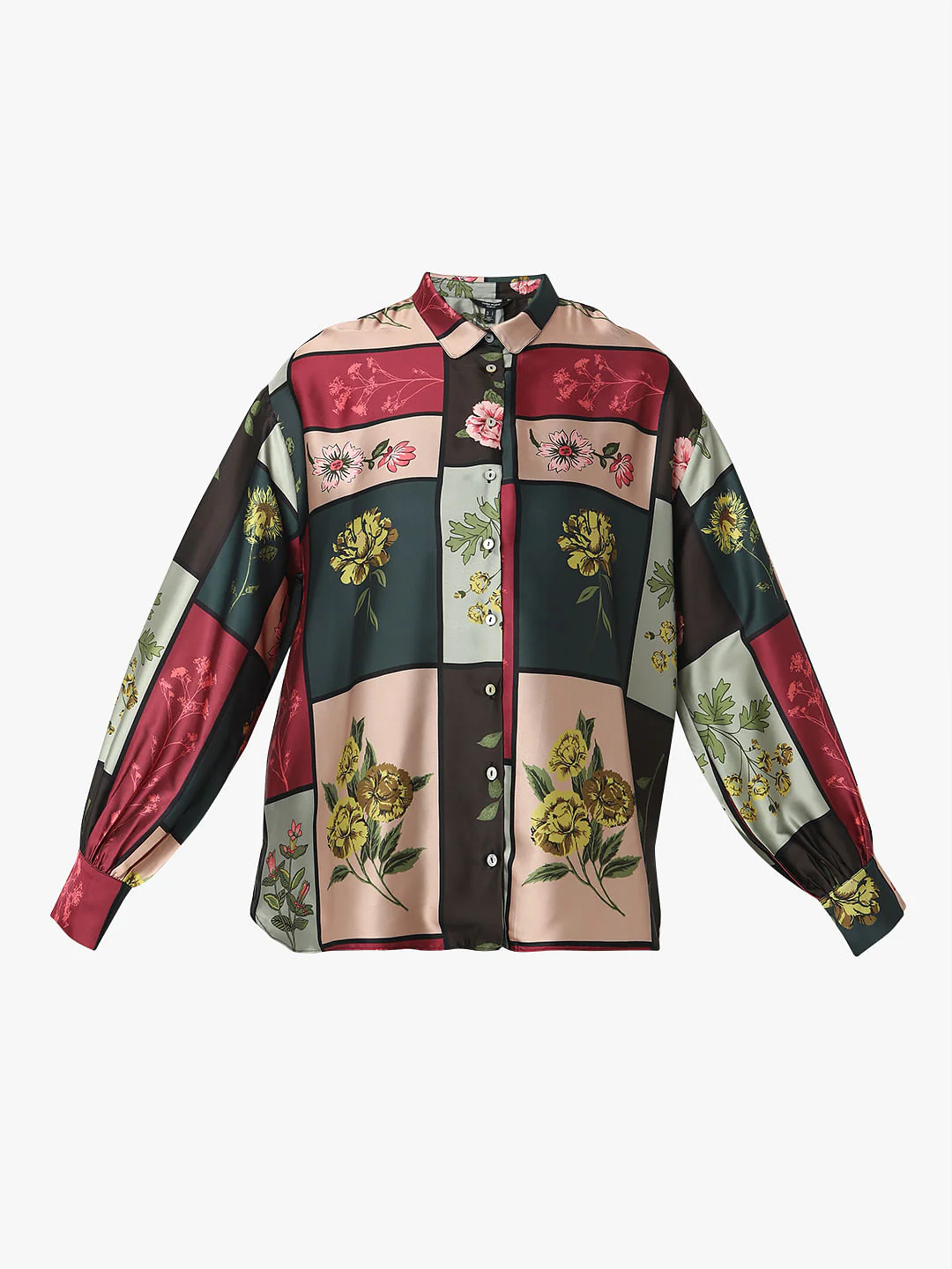 Curve Green Floral Print Shirt - Image 7