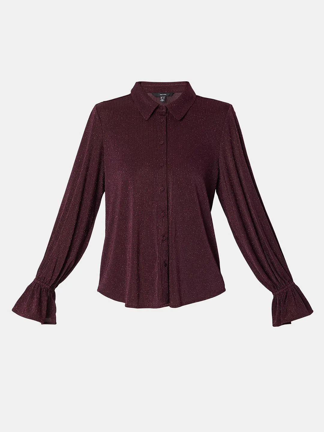 Maroon Metallic Lurex Shirt - Image 7