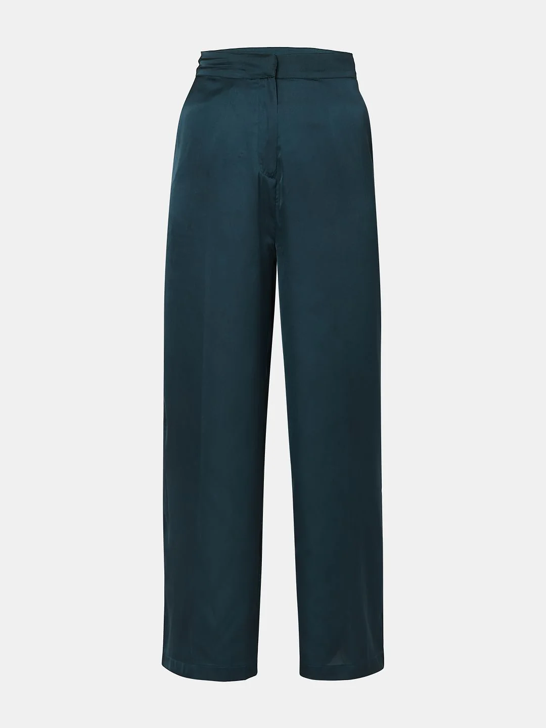 Dark Green High Rise Satin Co-Ord Set Pants - Image 7