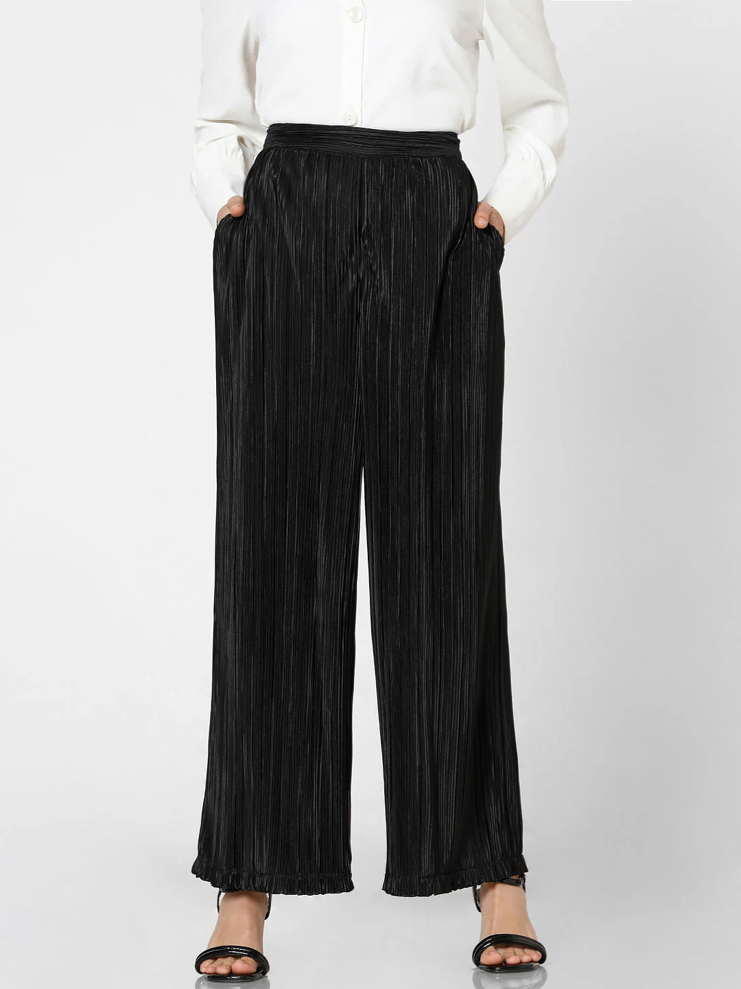 Black High Rise Flared Co-Ord Set Pants - Image 2